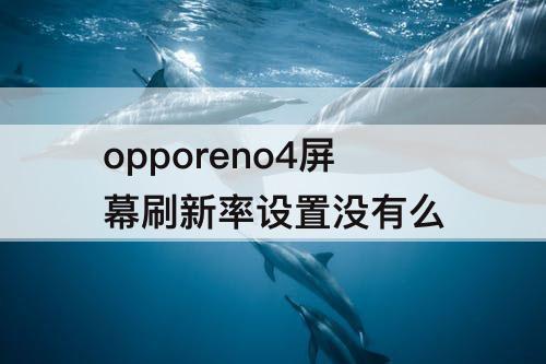 opporeno4屏幕刷新率设置没有么