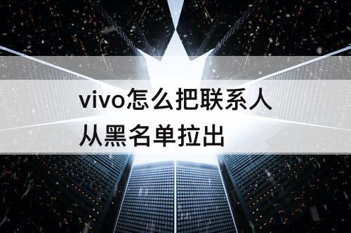 vivo怎么把联系人从黑名单拉出