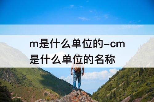 m是什么单位的-cm是什么单位的名称