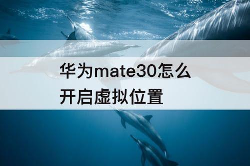 华为mate30怎么开启虚拟位置
