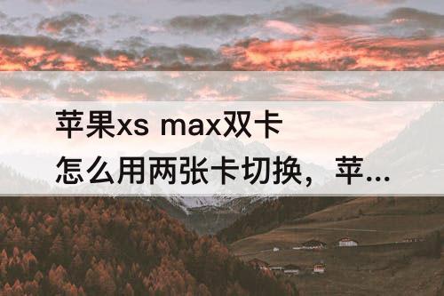 苹果xs max双卡怎么用两张卡切换，苹果xs max双卡怎么用两张卡切换发短信
