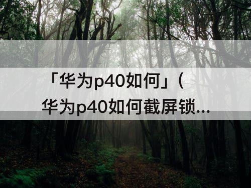 「华为p40如何」(华为p40如何截屏锁屏画面)