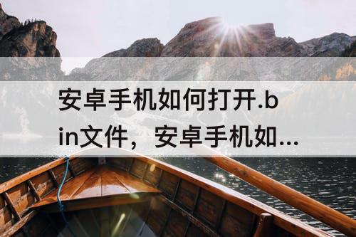 安卓手机如何打开.bin文件，安卓手机如何打开.bin文件CAD