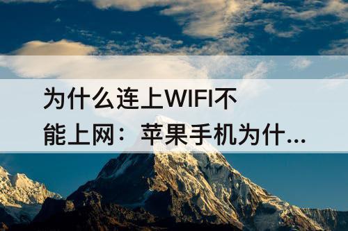 为什么连上WIFI不能上网：苹果手机为什么连上wifi不能上网别人可以上
