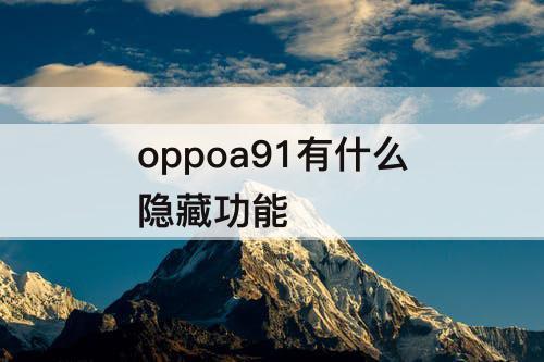 oppoa91有什么隐藏功能