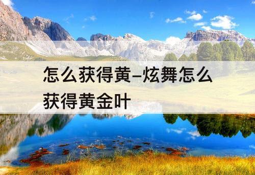 怎么获得黄-炫舞怎么获得黄金叶