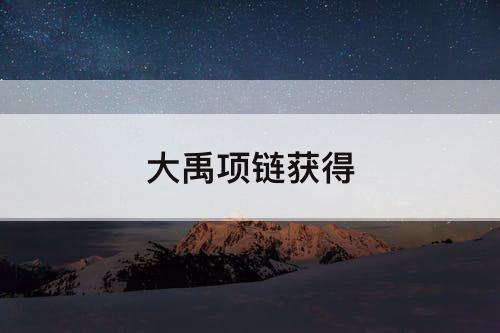 大禹项链获得