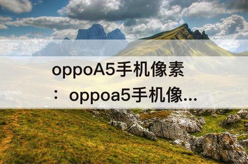 oppoA5手机像素：oppoa5手机像素怎么调