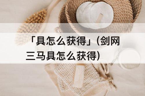 「具怎么获得」(剑网三马具怎么获得)
