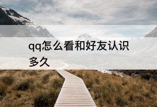 qq怎么看和好友认识多久