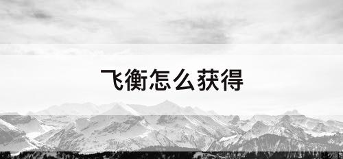 飞衡怎么获得
