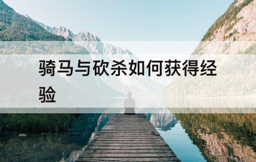 骑马与砍杀如何获得经验