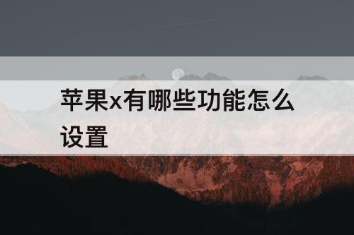苹果x有哪些功能怎么设置