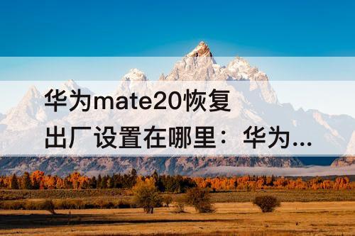 华为mate20恢复出厂设置在哪里：华为mate20恢复出厂设置在哪里?