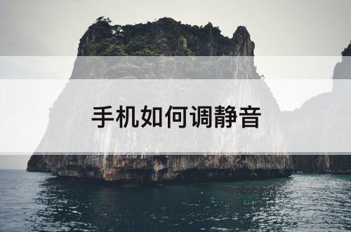 手机如何调静音