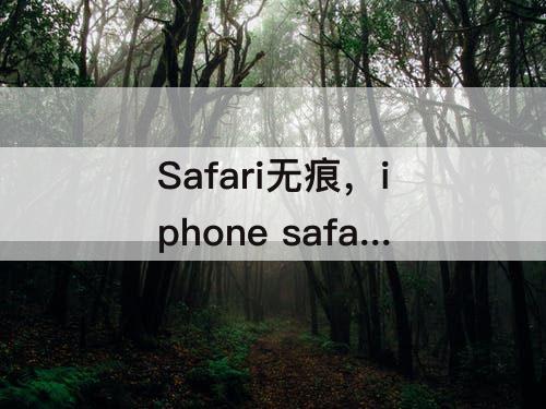 Safari无痕，iphone safari无痕浏览