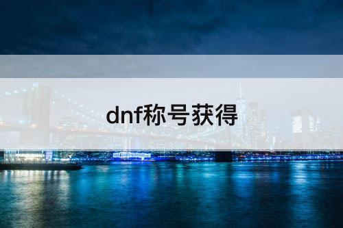 dnf称号获得
