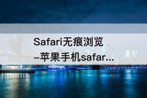 Safari无痕浏览-苹果手机safari无痕浏览怎么设置