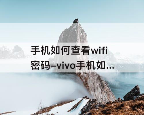 手机如何查看wifi密码-vivo手机如何查看wifi密码