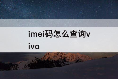 imei码怎么查询vivo