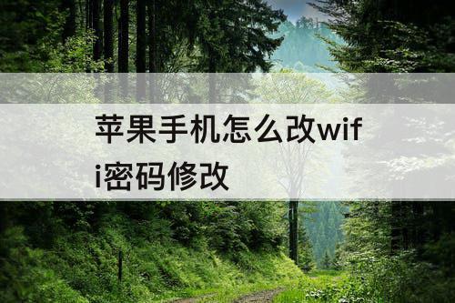 苹果手机怎么改wifi密码修改
