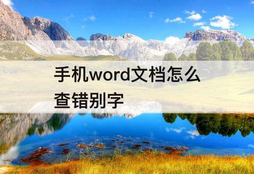 手机word文档怎么查错别字