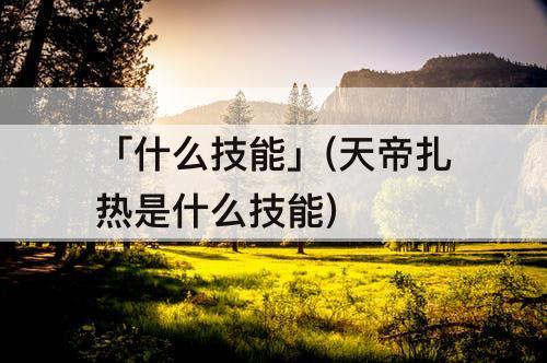 「什么技能」(天帝扎热是什么技能)