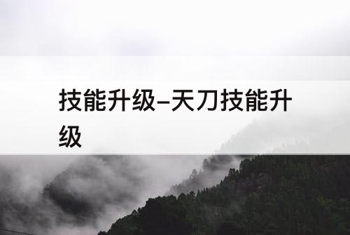 技能升级-天刀技能升级