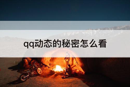 qq动态的秘密怎么看