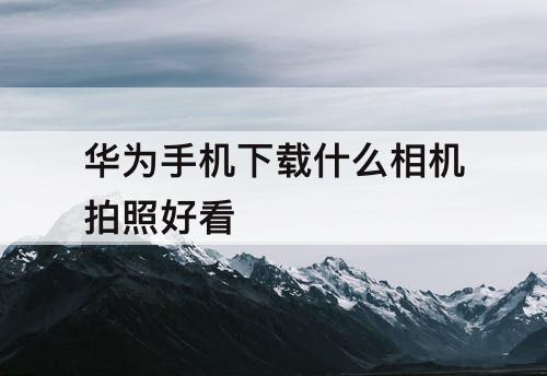 华为手机下载什么相机拍照好看