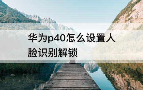 华为p40怎么设置人脸识别解锁
