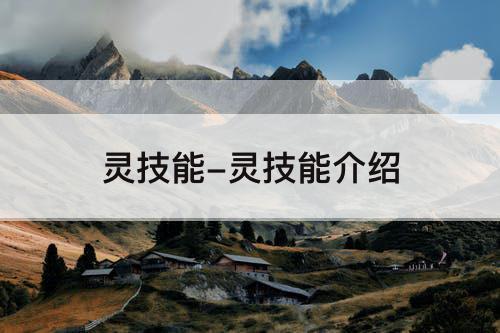 灵技能-灵技能介绍