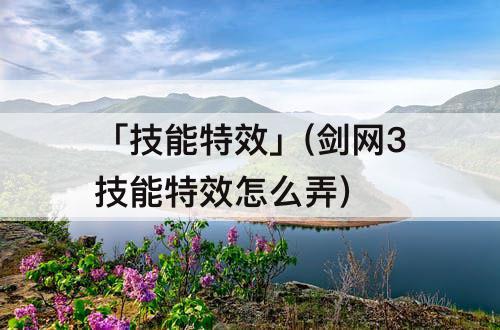 「技能特效」(剑网3技能特效怎么弄)