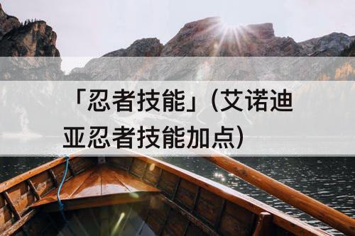 「忍者技能」(艾诺迪亚忍者技能加点)