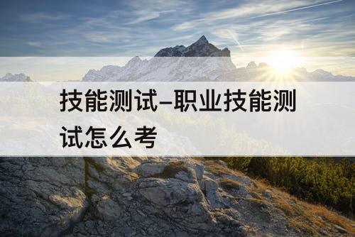 技能测试-职业技能测试怎么考
