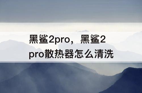 黑鲨2pro，黑鲨2pro散热器怎么清洗