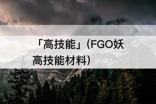 「高技能」(FGO妖高技能材料)