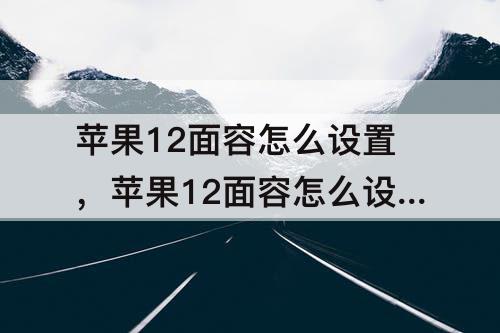 苹果12面容怎么设置，苹果12面容怎么设置不了