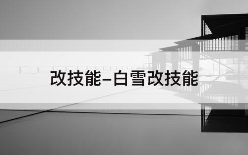 改技能-白雪改技能