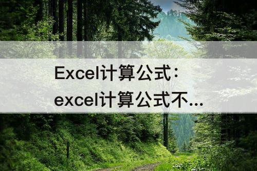 Excel计算公式：excel计算公式不显示0