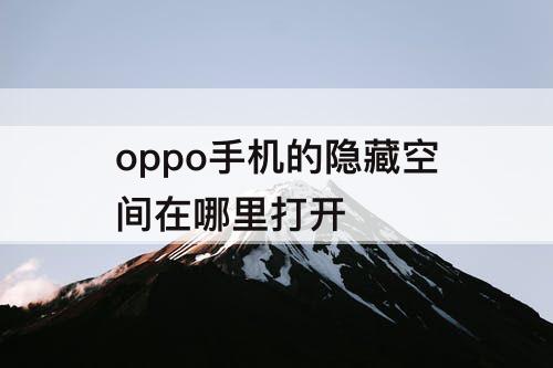 oppo手机的隐藏空间在哪里打开