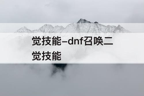觉技能-dnf召唤二觉技能