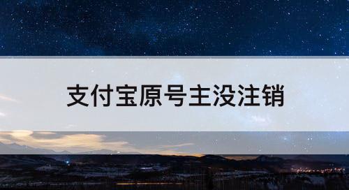 支付宝原号主没注销