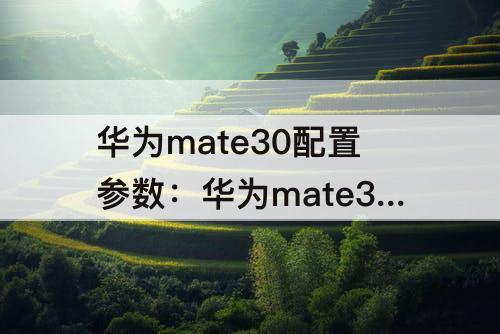 华为mate30配置参数：华为mate30配置参数表