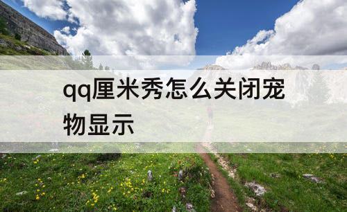 qq厘米秀怎么关闭宠物显示