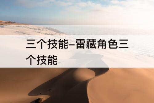 三个技能-雷藏角色三个技能