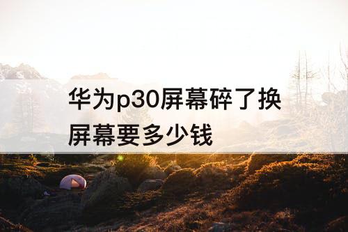 华为p30屏幕碎了换屏幕要多少钱