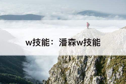 w技能：潘森w技能