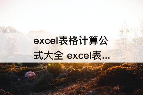 excel表格计算公式大全 excel表格计算公式大全视频