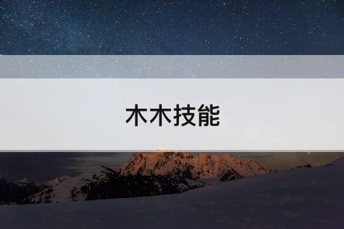 木木技能